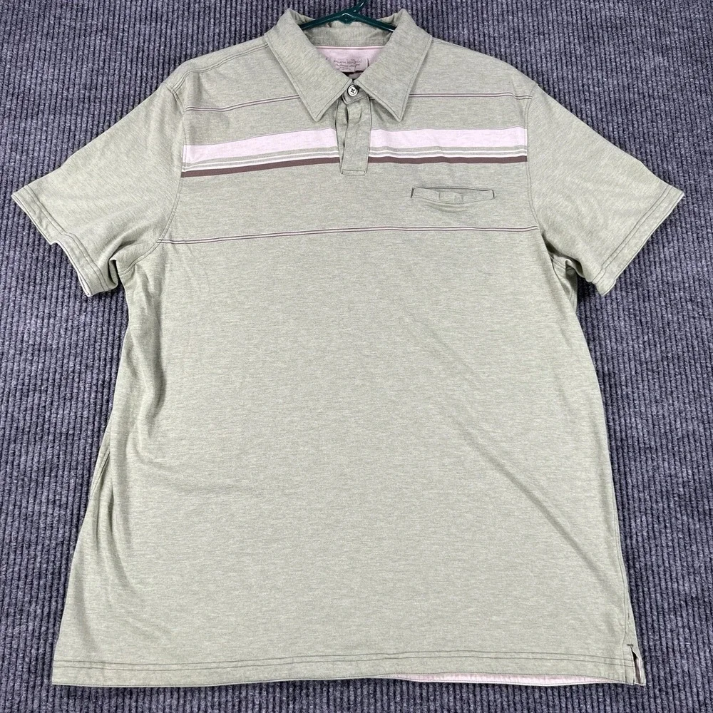 Banana Republic Polo Shirt Mens XL Extra Large Green Short Sleeve 100% Cotton